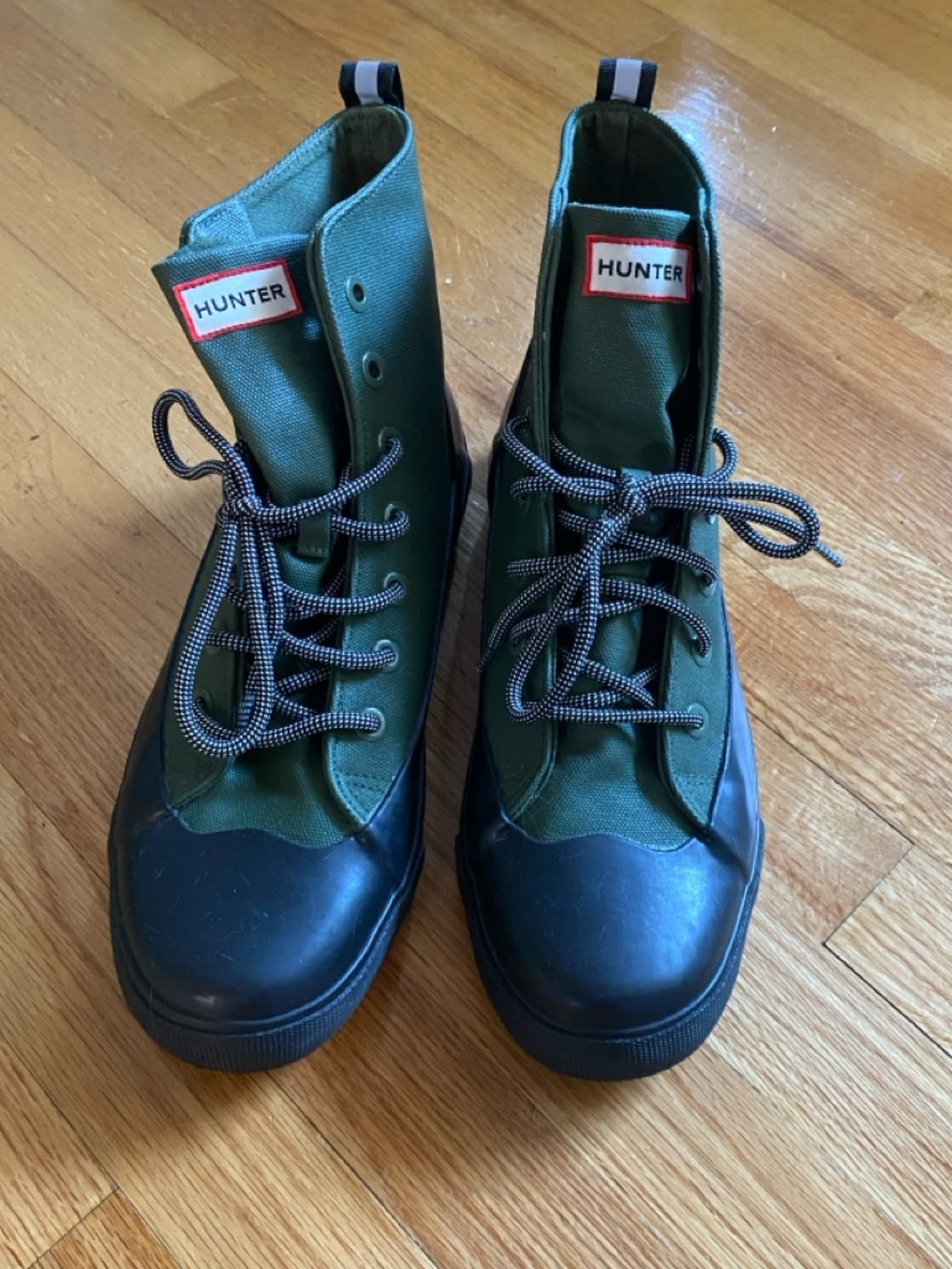 Hunter for Target Olive Green Canvas Lace-Up Boots